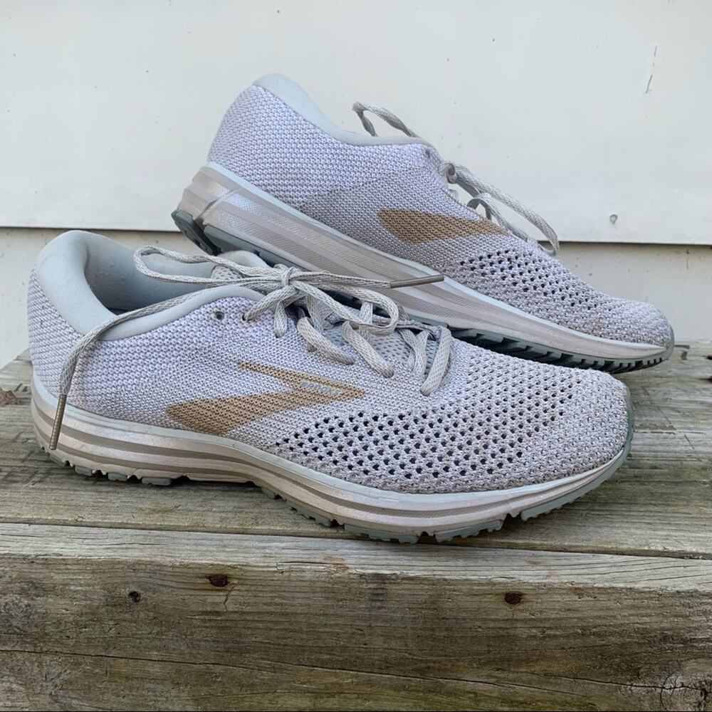 Brooks Revel 2 neutral cushion metallic knit running shoes sneakers 11B Womens